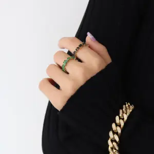 A289 Gold Black Copper Ring (Adjustable Opening) / No. 8 Opening Adjustable