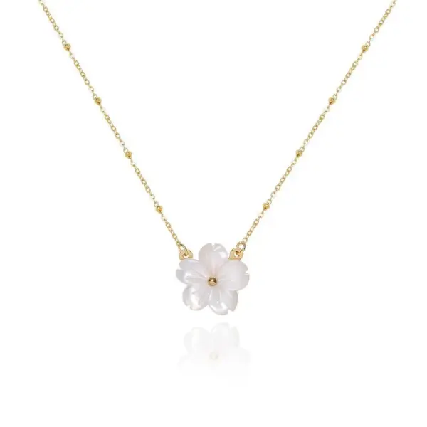 Wholesale Jewelry Casual Elegant Simple Style Flower 304 Stainless Steel Plating Jewelry Set Cable Chain