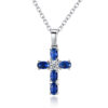 oly-62cebfc3e0e7407ed2bb768992221b29 Wholesale Amazon Cross New Cross Blue Zircon Pendant Necklace Women's Minimalist Niche Design Clavicle Chain