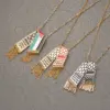 Wholesale Stainless Steel Pendant Necklace Palestinian Flag Map Design Fashionable OL Style Oil Drop Geometric Patterned Jewelry