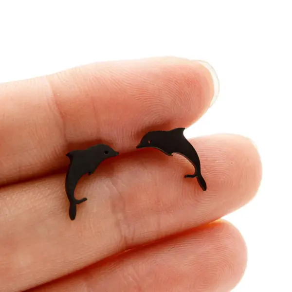 PVD Coated 18K Gold Real Gold Plated Clouds Dolphin Skates 304 Stainless Steel French Style Modern Style Sweet Waterproof Non Tarnish Ear Studs