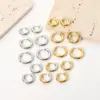 PVD Coated Real Gold Plated 18K Gold Round 201 Stainless Steel Simple Style Waterproof Non Tarnish Hoop Earrings