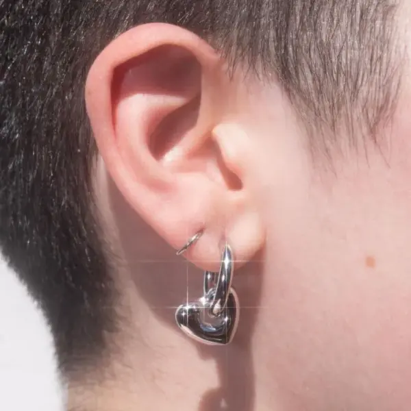 Wholesale 1 Pair Simple Style Star Heart Shape Polishing Titanium Steel Drop Earrings