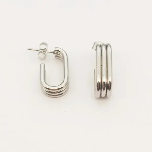 Wholesale Ion Plating (IP) Geometric 304 Stainless Steel Elegant Simple Style Commute Waterproof Non Tarnish Ear Studs