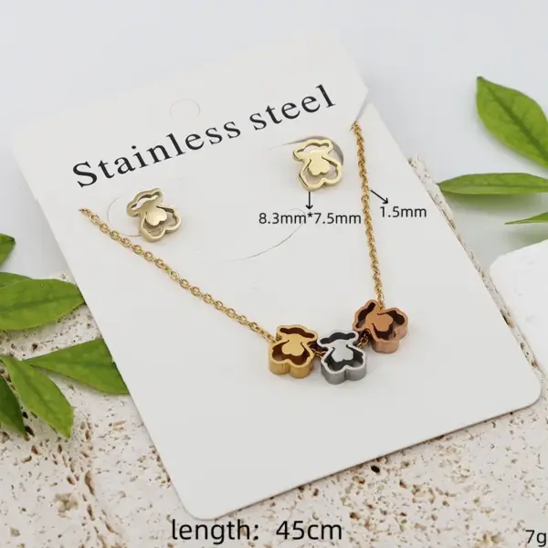 Wholesale Jewelry Casual Sweet Classic Style Dog 304 Stainless Steel Gold Plated Stainless Steel Jewelry Sets