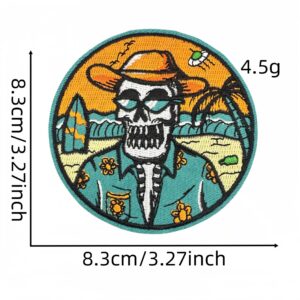 Colorful landscape skull cloth sticker 9#