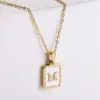 PVD Coated 18K Gold Plated Letter 304 Stainless Steel Simple Style Waterproof Non Tarnish 304 Stainless Steel Pendant Necklace