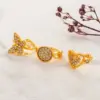 1 Piece Cute Cool Style Geometric Heart Shape Butterfly Plating Inlay Copper Zircon 18k Gold Plated Ear Studs