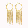 Wholesale Metal Cold Style Exaggerated Tassel Earrings European and American Design Sense Fashion Retro Earrings Personalized Light Luxury Long Earrings
