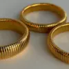 Wholesale Casual Solid Color 304 Stainless Steel Titanium Steel 18K Gold Plated Bangle In Bulk