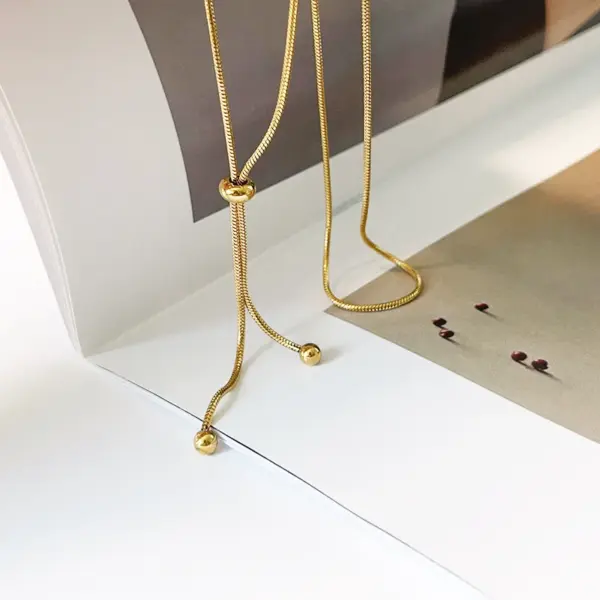 Wholesale 1 Piece Fashion Geometric Titanium Steel Plating Sweater Chain