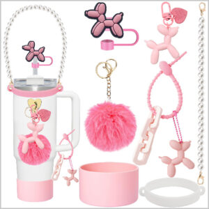 Pink balloon dog pearl handbag