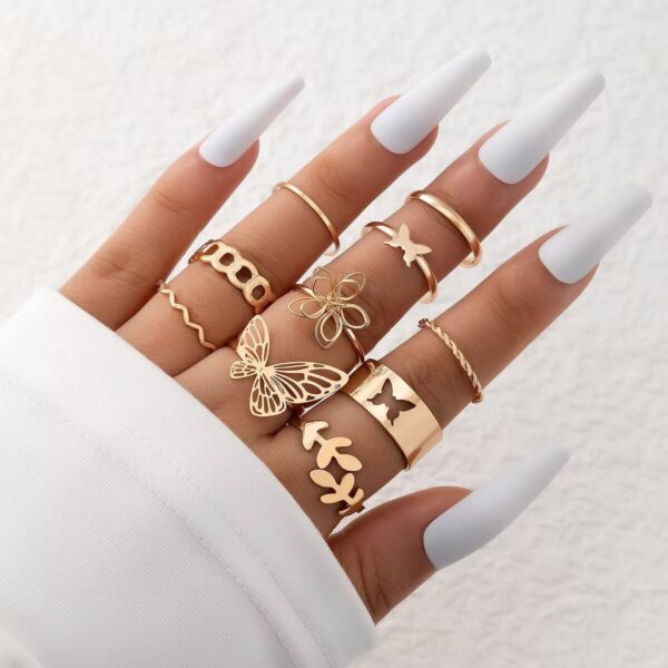 Wholesale Cool style multi-piece set of plain rings