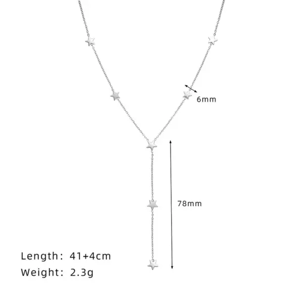 Wholesale Real Gold Plated Star 304 Stainless Steel Casual Waterproof Non Tarnish 304 Stainless Steel Pendant Necklace