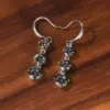 Shining Colorful Zircon Earrings Long Trend Copper Earrings