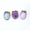 Wholesale Ethnic Style Oval Natural Stone Open Ring