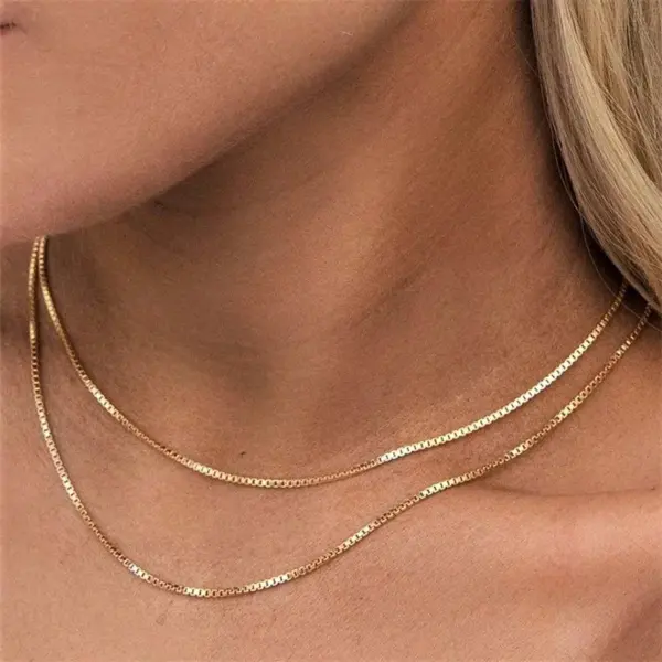 PVD Coated 14K Gold Real Gold Plated U Shape Stainless Steel Waterproof Non Tarnish 304 Stainless Steel Necklace