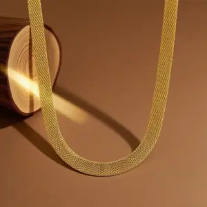 X0216-Net Chain-Necklace- Gold