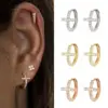 Wholesale Simple Style Cross Copper Earrings Inlay Zircon Copper Earrings