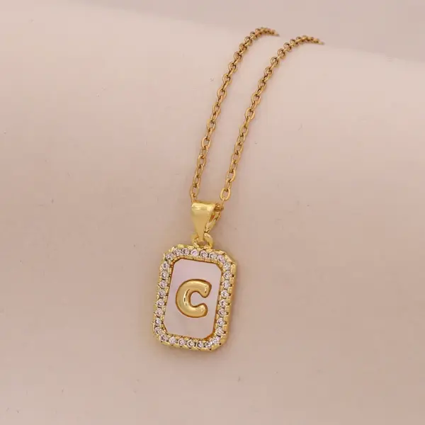 Wholesale Jewelry Cute Romantic Letter 304 Stainless Steel Copper Cable Chain Pendant Necklace