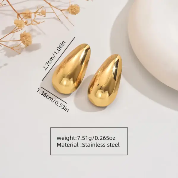 Wholesale 1 Pair Simple Style Classic Style Geometric 304 Stainless Steel Imitation Gold Electroplating Ear Studs