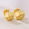 Wholesale Fashion Geometric Copper Plating Pleated Hoop Earrings 1 Pair