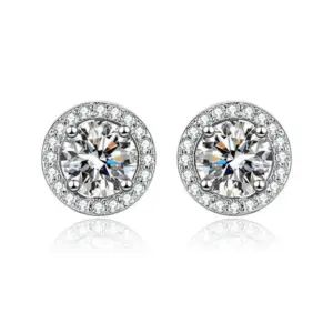 Ed002 round Bag 1 Karat Stud Earrings