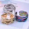 Wholesale PVD Coated Real Gold Plated 18K Gold Geometric 304 Stainless Steel Hip-Hop Waterproof Non Tarnish Open Ring