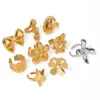 Wholesale 304 Stainless Steel Pentagram Flower Bow Knot PVD Coated 18K Real Gold Plated Sweet Artistic Gold Open Rings