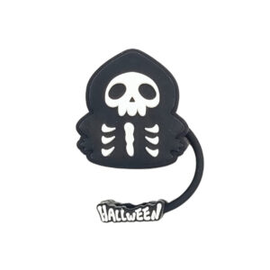 Halloween [Skull] Black and White - Straw Cap / Packaging without straw