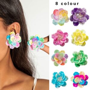Wholesale sweet color resin petals flower earrings