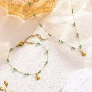 Multicolor-Golden Yellow / One Size / Necklace/Anklet Suit