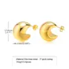 Wholesale 1 Pair Simple Style Solid Color Plating 201 Stainless Steel 18K Gold Plated Stainless Steel Earrings