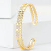 oly-6344b555037db1ce72ddf071605deb76 Wholesale High-end open honeycomb bracelet and ring set, fashionable and versatile bracelet and ring for women.