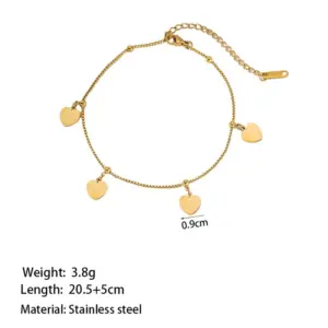 B5035 Four Love Anklets Gold