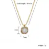 Wholesale Simple Style Commute Round Copper White Gold Plated Gold Plated Zircon Pendant Necklace In Bulk