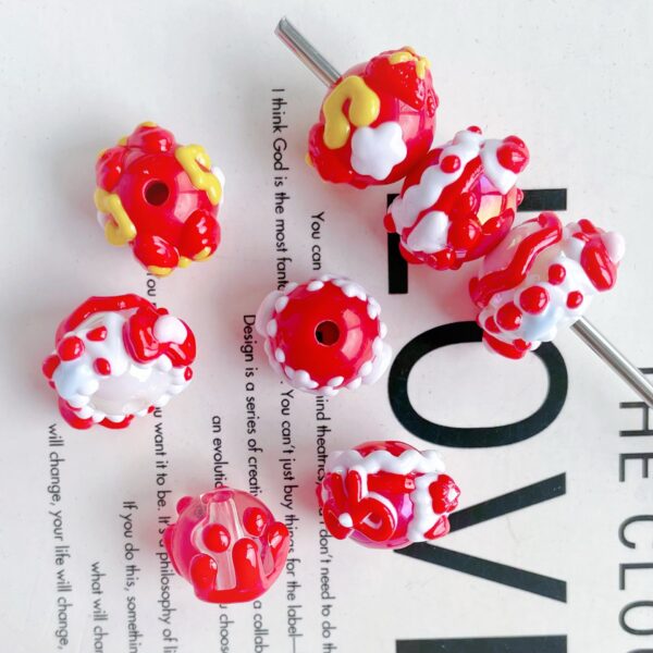 Wholesale Red New Year Love Butterfly Beads
