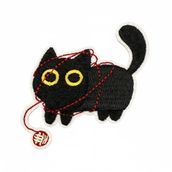 oly-63518ef5a9354ed93ccea6a6cdadbcfc Wholesale Cute Cartoon Animal Cloth Patch Embroider New Black Cat Embroidered Patch Accessories Ready-Made Clothing Accessories Ironing Patch