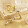 Wholesale PVD Coated Real Gold Plated 18K Gold Water Droplets 304 Stainless Steel Elegant Simple Style Waterproof Non Tarnish Drop Earrings