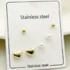 Wholesale PVD Coated Real Gold Plated 18K Gold Heart Shape Ladybugs Eye 304 Stainless Steel Casual Simple Style Commute Waterproof Non Tarnish Ear Studs
