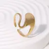 PVD Coated Real Gold Plated 18K Gold Asymmetrical Irregular 304 Stainless Steel Modern Style Simple Style IG Style Waterproof Non Tarnish Open Rings