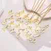 Wholesale Jewelry Simple Style Letter 201 Stainless Steel Gold Plated Plating Stainless Steel Necklaces