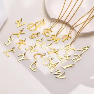 Wholesale Jewelry Simple Style Letter 201 Stainless Steel Gold Plated Plating Stainless Steel Necklaces