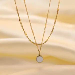 Double Layer White Shell / Gold