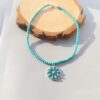 oly-635aeb3869250af610b3dc045a9067bd Wholesale Cross-border Europe and the United States new retro flower necklace turquoise earrings western wind exaerated turquoise necklace
