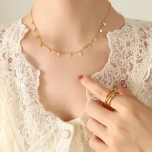 P537-Gold Drop Necklace-40 + 5cm