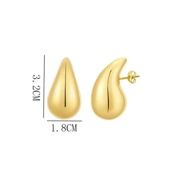 Wholesale 1 Pair Simple Style Commute Water Droplets Plating Copper Gold Plated Silver Plated Ear Studs