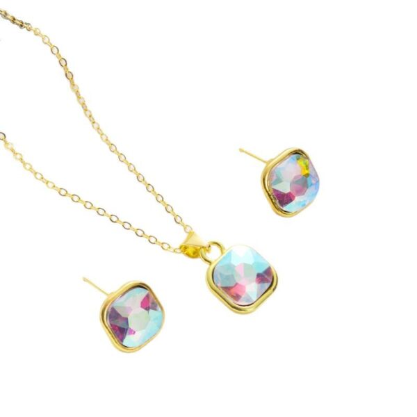 Wholesale Cross-border Explosive Jewelry Simple Pendant Light Luxury High-end Earrings Design Niche Necklace Earrings Jewelry suit