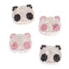 Wholesale Three-dimensional double-sided full-diamond panda four-hole loose beads beaded DIY mobile phone key chain necklace bag chain accessories