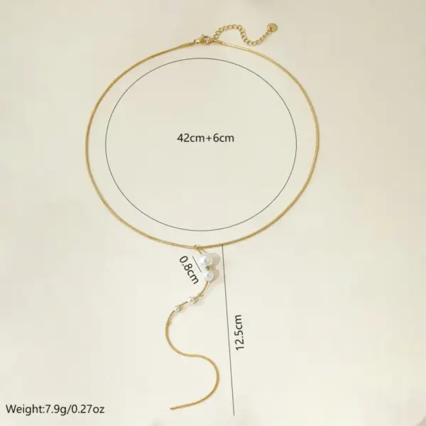 Wholesale Ion Plating (IP) Real Gold Plated 14K Gold Geometric 304 Stainless Steel Elegant Simple Style Waterproof Non Tarnish 304 Stainless Steel Necklace